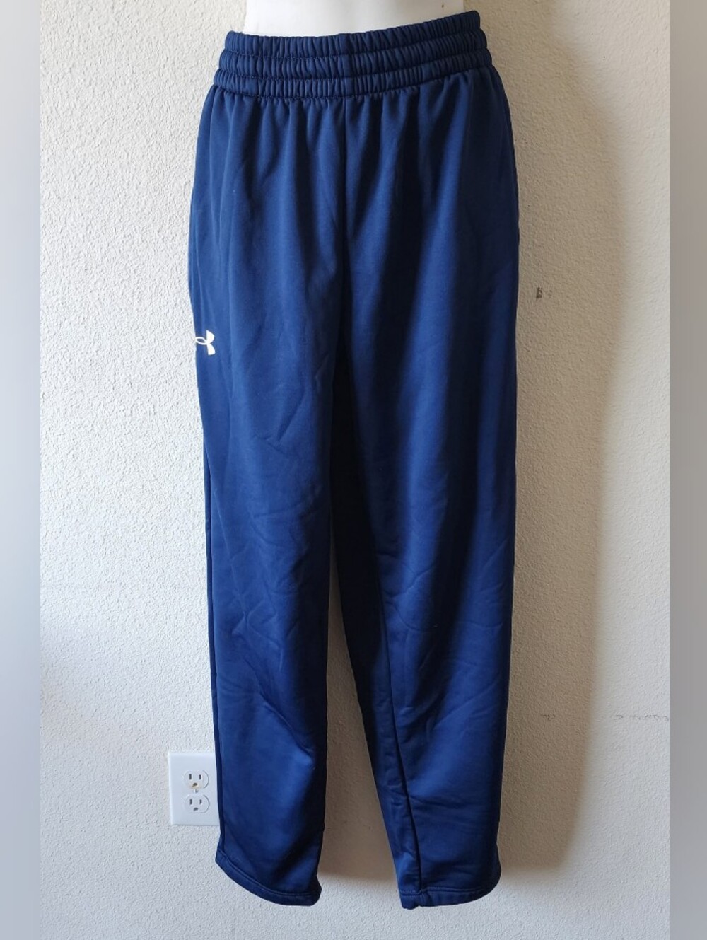 Under Armour Mens Rival Fleece Sweatpants Navy Loose Fit Size XL